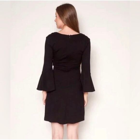 Amanda Uprichard Fresno Black Flare Sleeve Mini Dress Medium - Picture 2 of 10